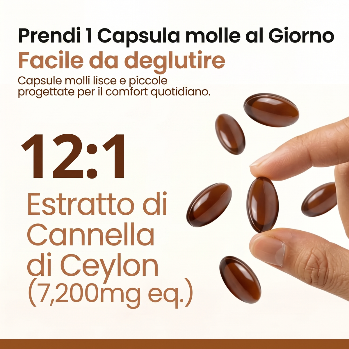 Cannella di Ceylon equivalente a 7200mg con Olio MCT