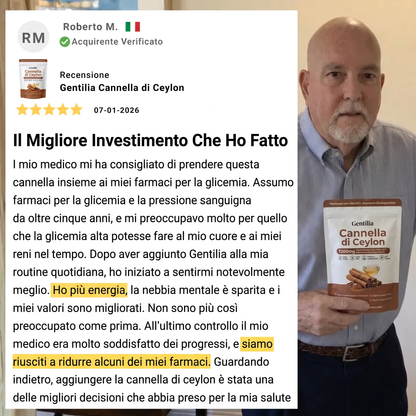 Cannella di Ceylon equivalente a 7200mg con Olio MCT