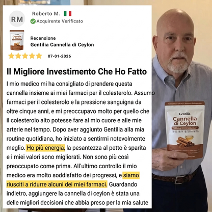 Cannella di Ceylon equivalente a 7200mg con Olio MCT Biodisponibile