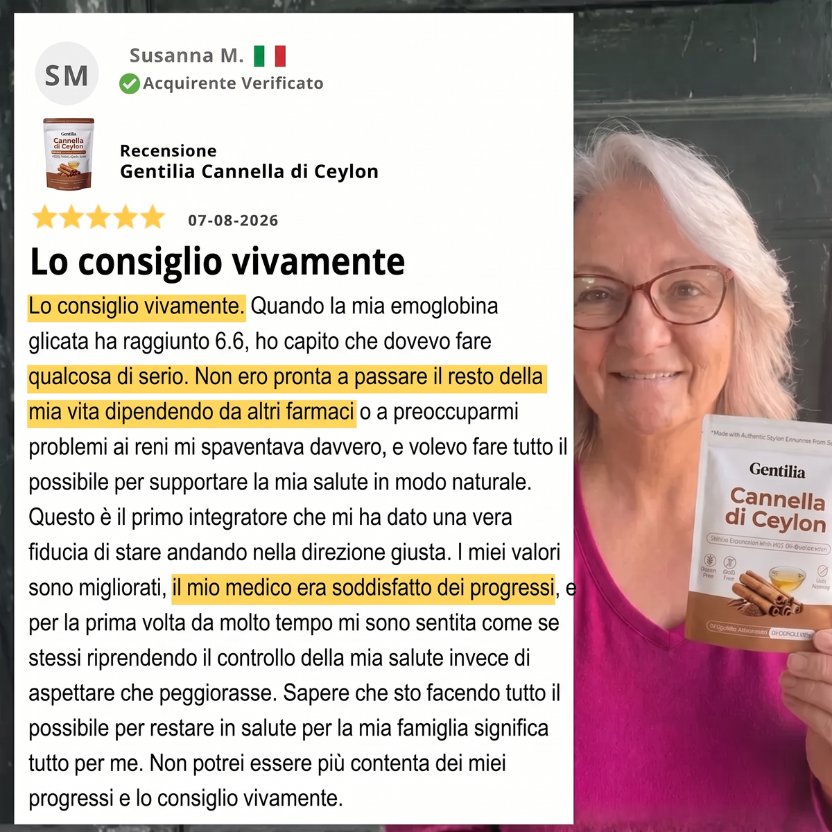 Cannella di Ceylon equivalente a 7200mg con Olio MCT